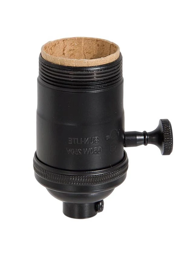 Premium Satin Black Finish Heavy Turned Brass Keyless Short Socket (48240BK)