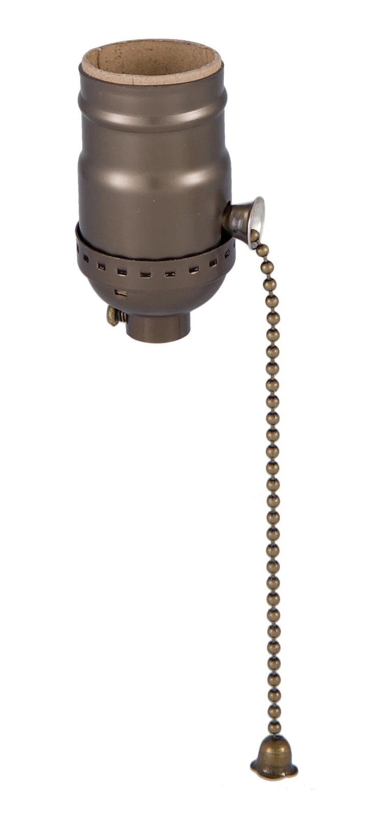 Pull Chain (On-Off) Med. Base Lamp Socket with Antique Brass finish (48320A)