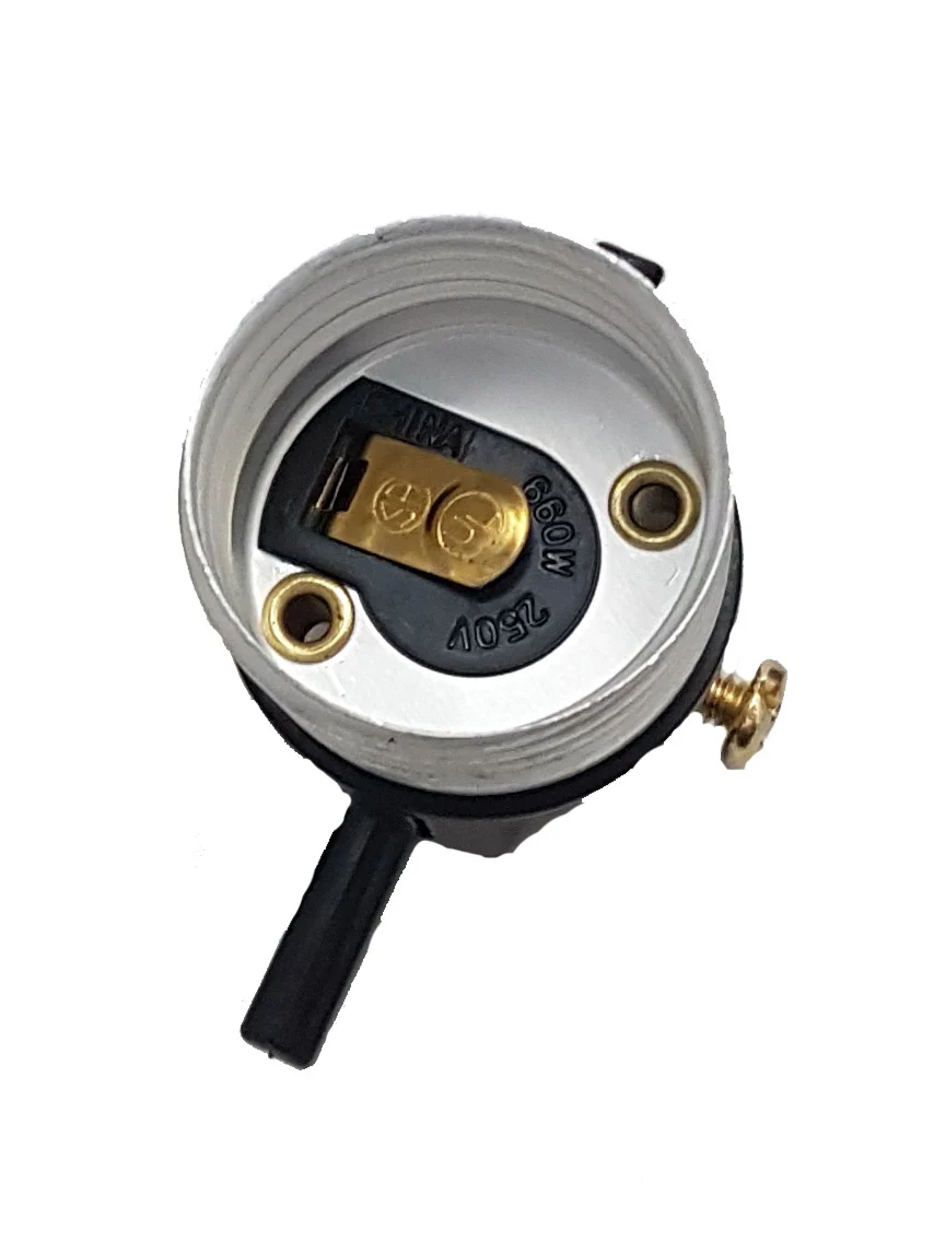 Push-Thru Medium Base Lamp Socket with Nickel Finish (48341N) - Image 3