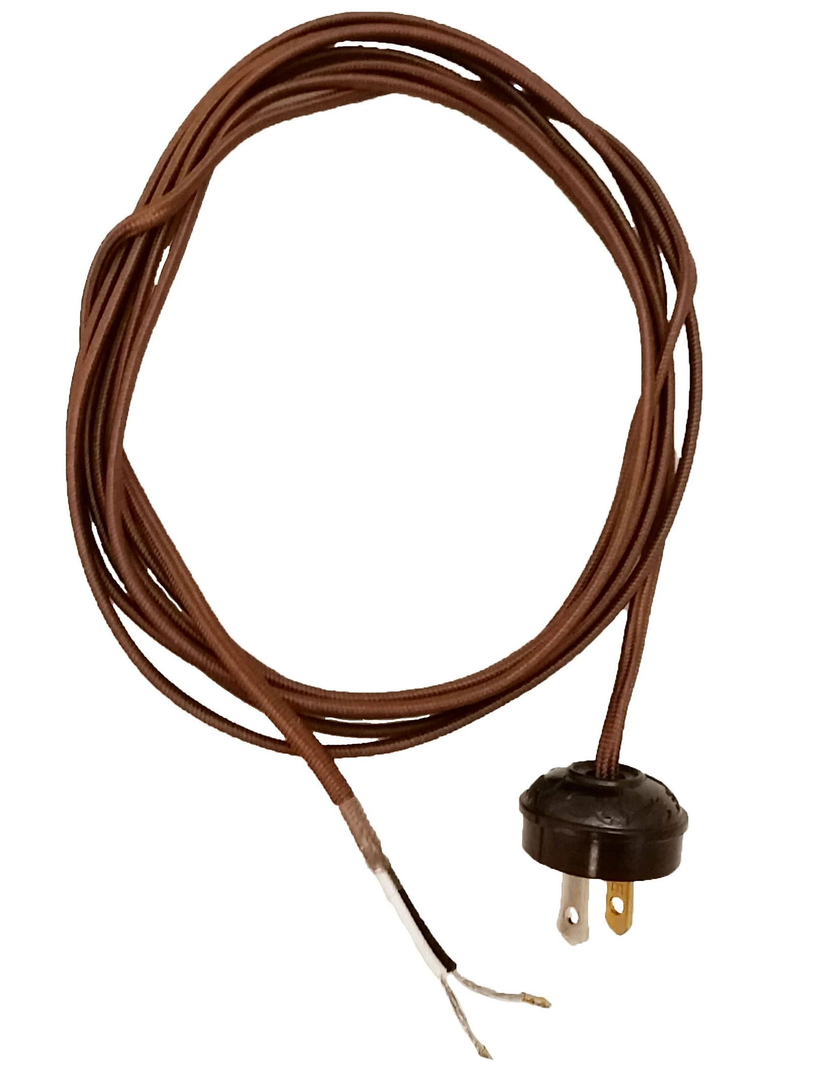 Rayon Lamp Cord - Wire Set with Antique Style Plug, CHOICE OF 2 COLORS AND 2 STYLES (46860) - Image 2
