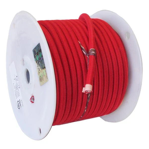 Red Color, Fabric Covered 18/3, SVT-B Lamp Cord, 3-Wire, Choice of Length (46689R) - Image 2