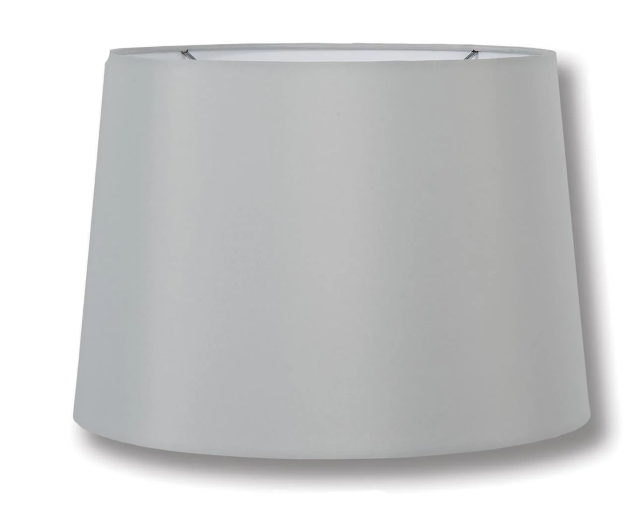 Retro Drum Lamp Shades - Dove Grey Color, Microfiber Chiffon, Nickel Plated Washer Fitter (07227G)