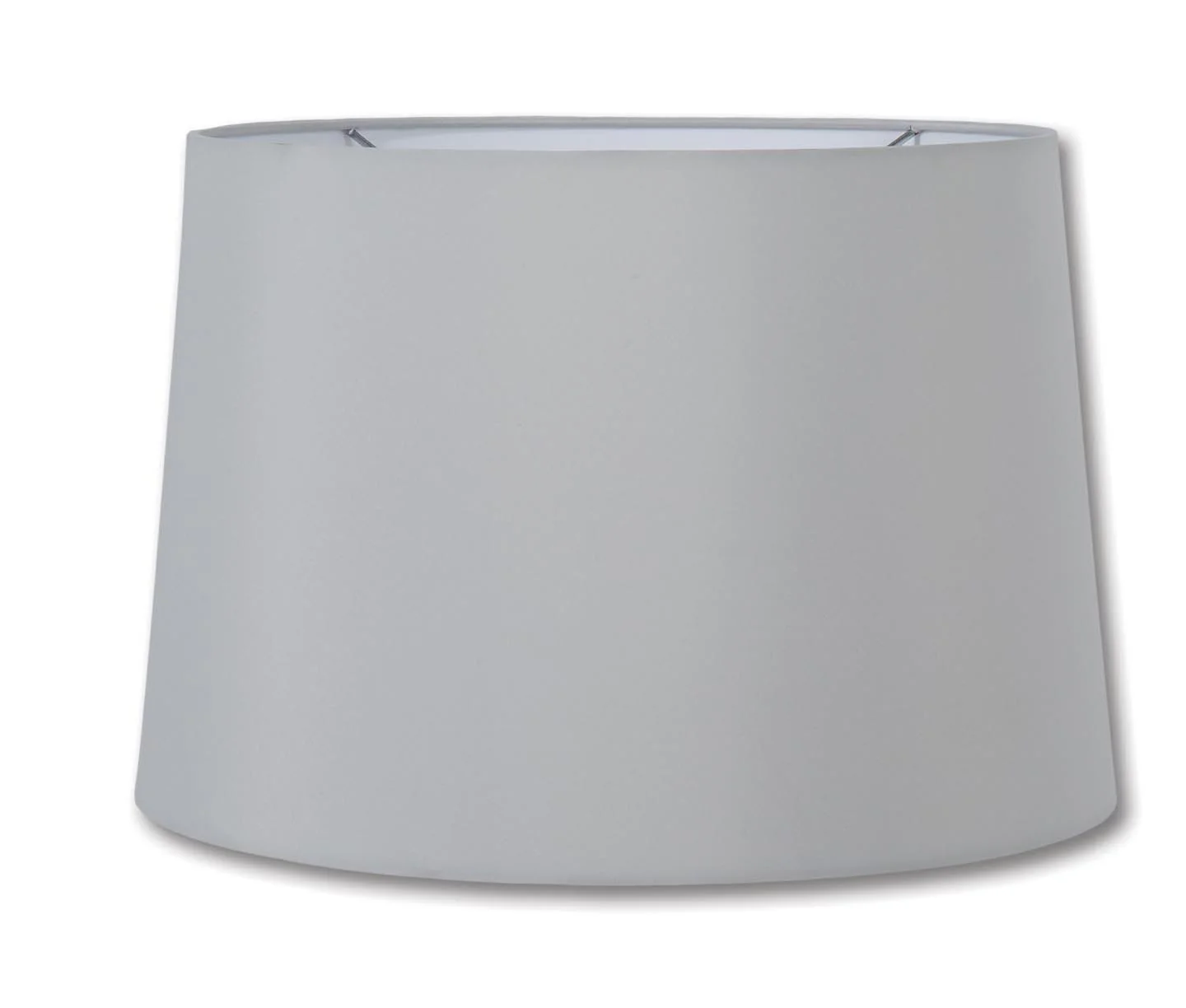 Retro Drum Lamp Shades - Dove Grey Color, Microfiber Chiffon, Nickel Plated Washer Fitter (07227G) - Image 2