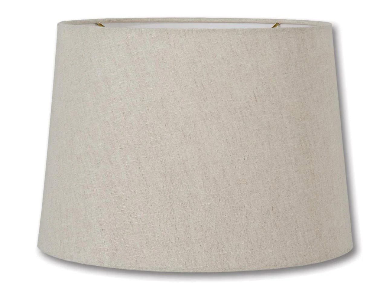 Retro Drum Lamp Shades - Natural Color, 100% Fine Linen Material (07227A)