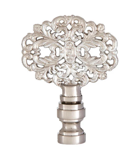 2-3/8" Tall Die Cast Rosette Finial Tap 1/4-27F Satin Nickel Finish (11129S)