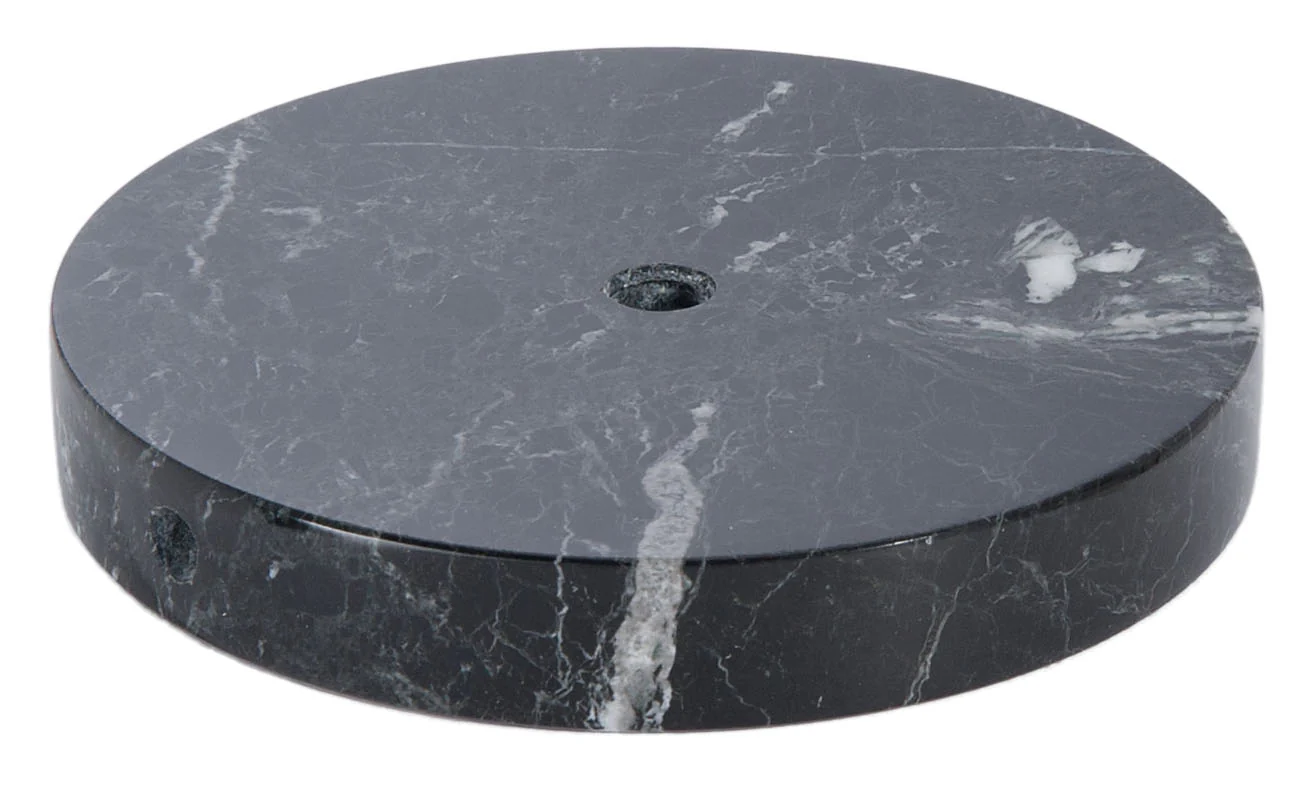 Round Black Zebra Marble Base, Choice of 5 or 6" Dia. (14322B)