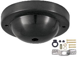Deep Dome Shape Satin Black Canopy & hardware kit with matching finish (11716BK) - Image 2