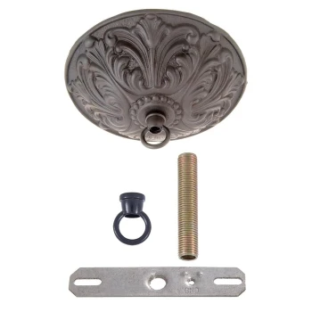 Satin Black Finished, Cast Brass Ceiling Canopy, 5 1/2" dia. (11805) - Image 2