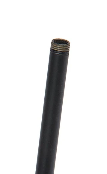 Satin Black Finish 1/8 IP Steel Threaded Fixture Stem or Lamp Pipe - Choice of Size (22249BK)