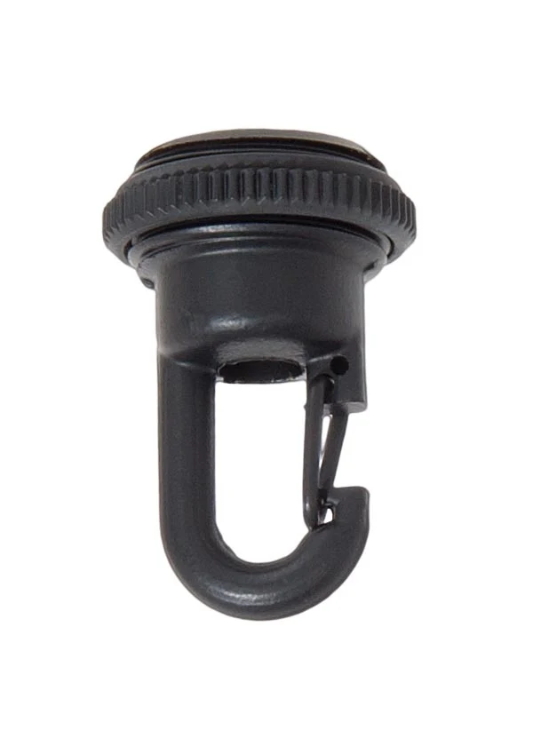 Satin Black Finish Cast Brass Quick Hook Screw Collar Loop, 1-3/4" Tall, 1/4F Tap (10992BK)