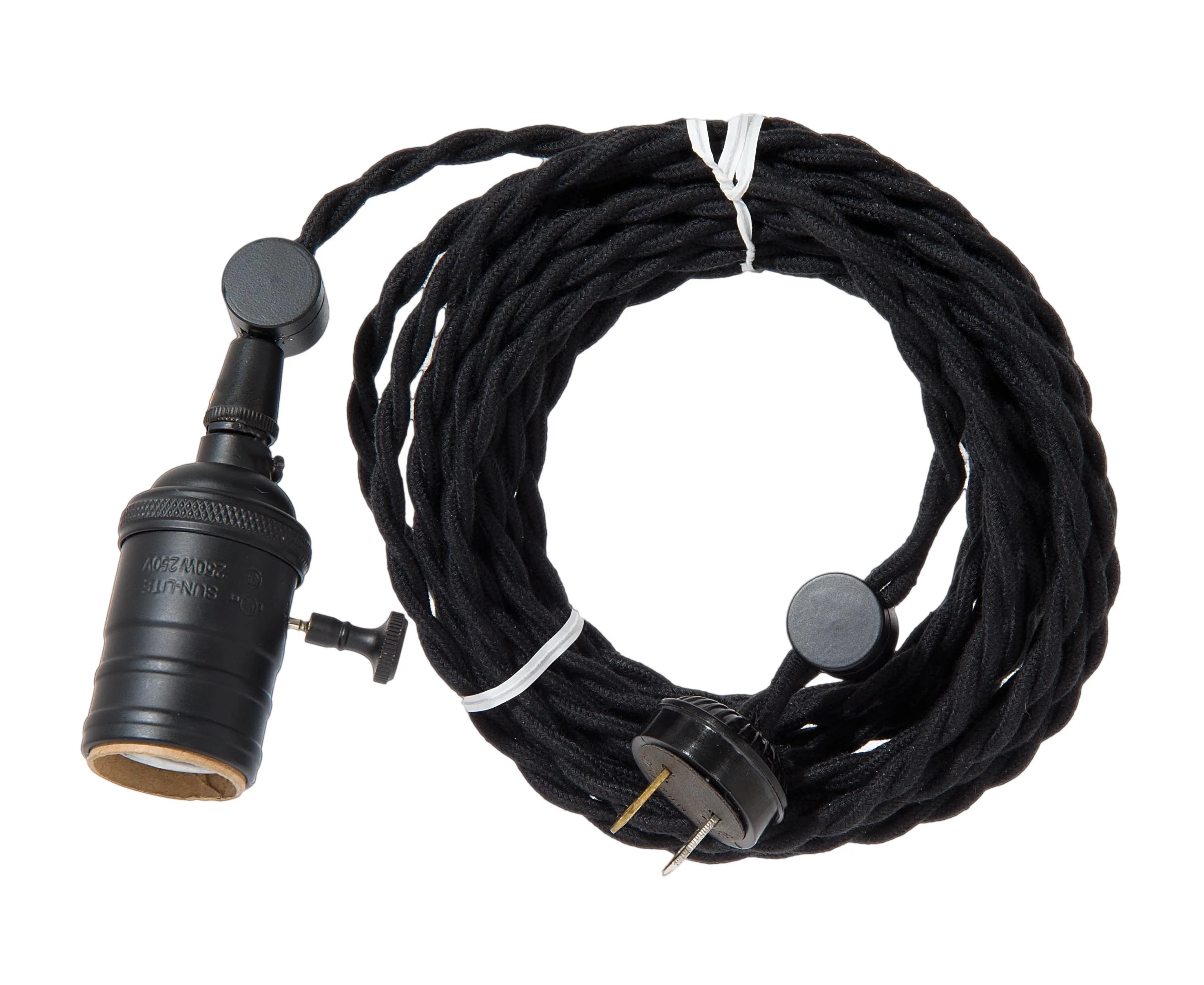 Satin Black Finish Heavy Turned Brass Socket DIY Lamp Kit (30562)
