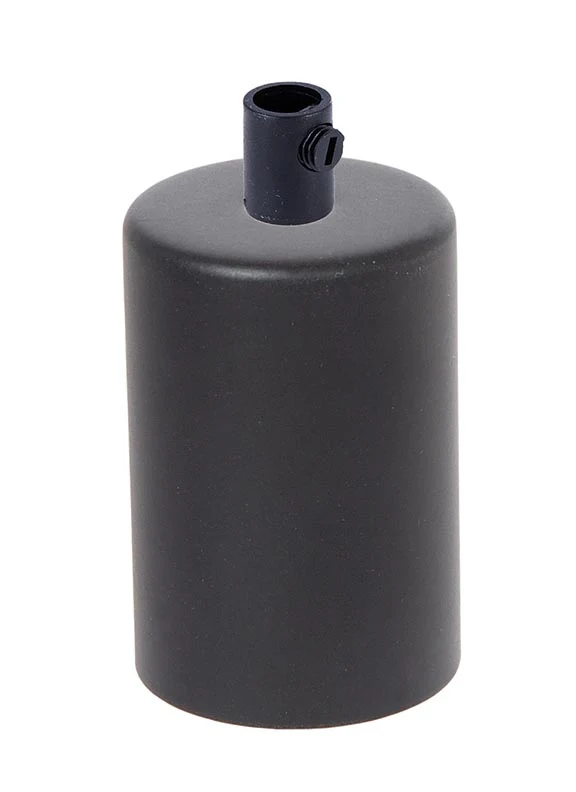 Satin Black Finish Steel E-26 Lamp Socket Cup with E-26 Socket and Mounting Hardware (48732BK)