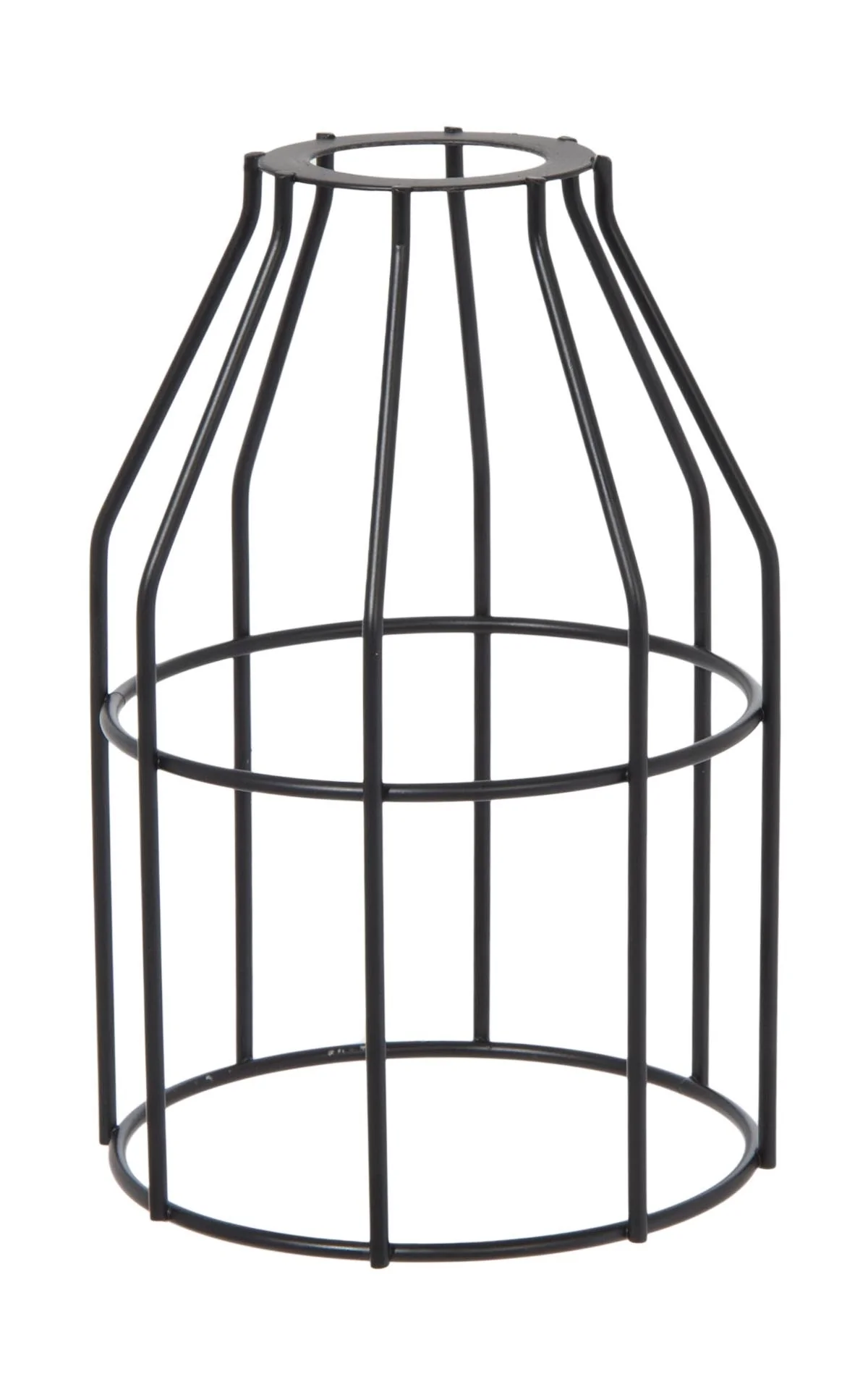 Satin Black Finish Steel Wire Bulb Cage, Slip On Washer Type (08376BK)