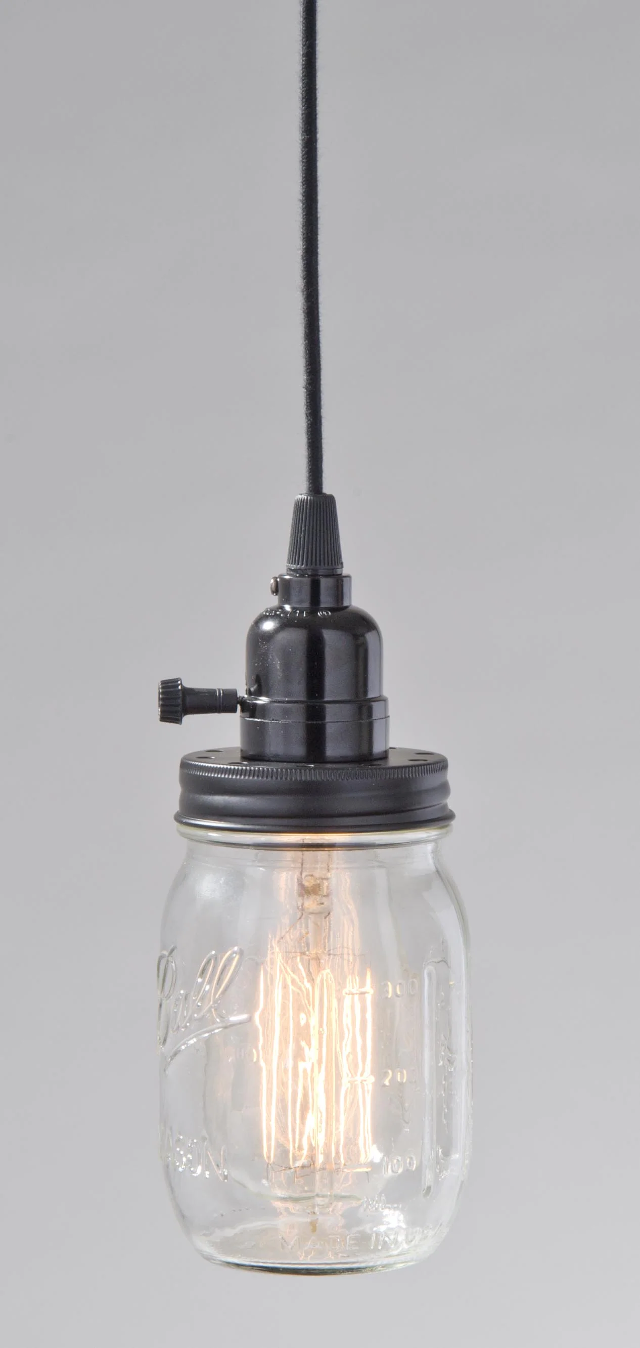 Satin Black, Regular-Size (2-11/16" dia.) Mason Jar Lid To Create Custom Pendant Lighting (20051BK) - Image 2