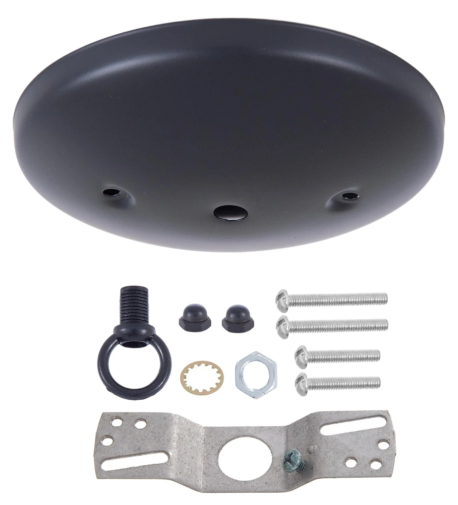 5" Satin Black Finish, Modern Shallow Design Fixture Canopy Kit (11778BK) - Image 2