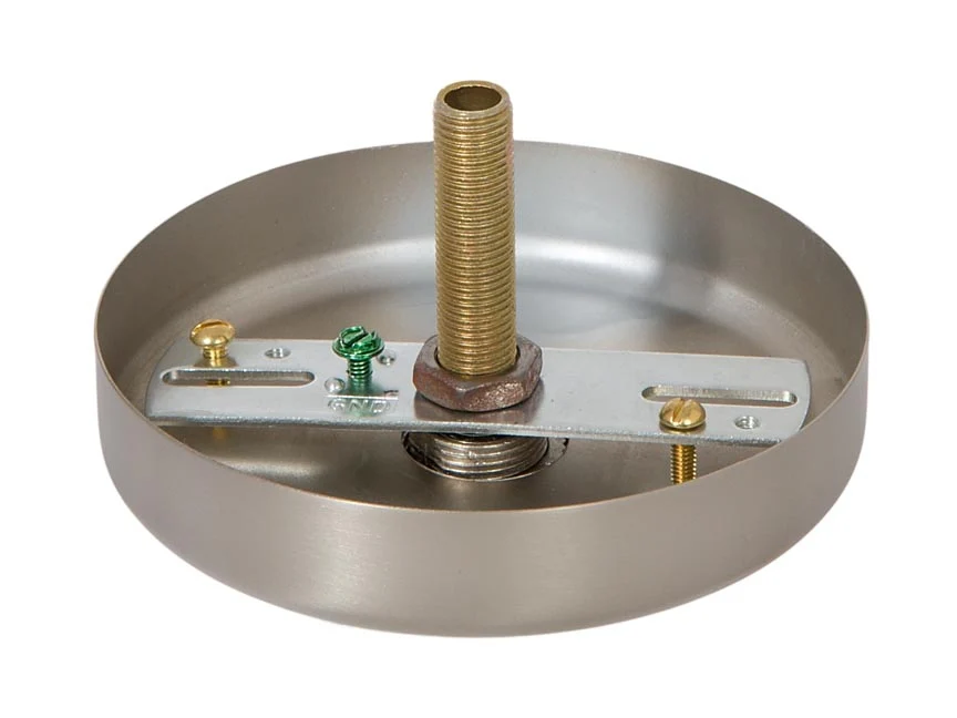 5" Diam. Satin Nickel Finish Plain Rounded Ceiling Canopy Or Canopy Kit (11781SN) - Image 2