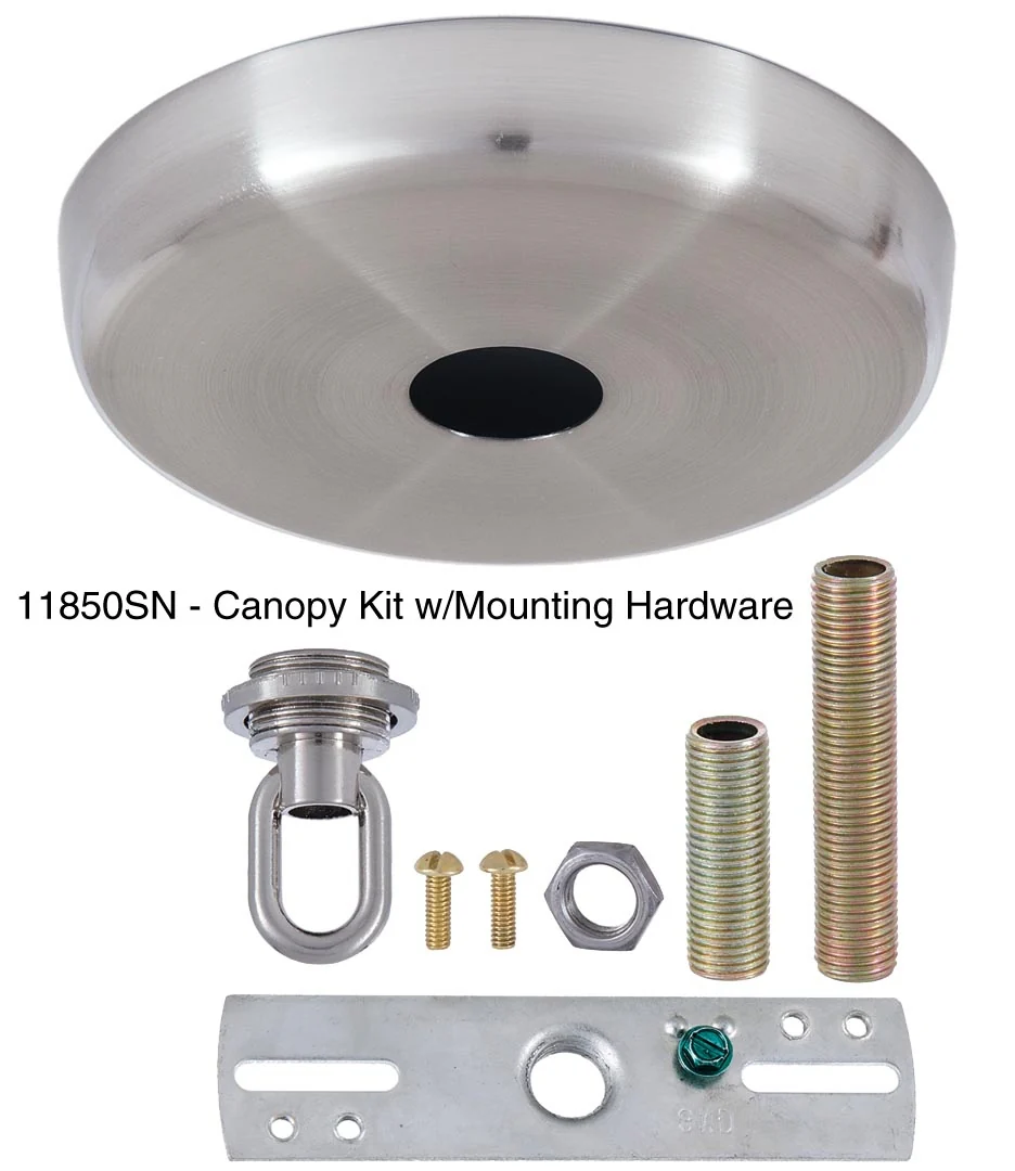 5" Diam. Satin Nickel Finish Plain Rounded Ceiling Canopy Or Canopy Kit (11781SN) - Image 3