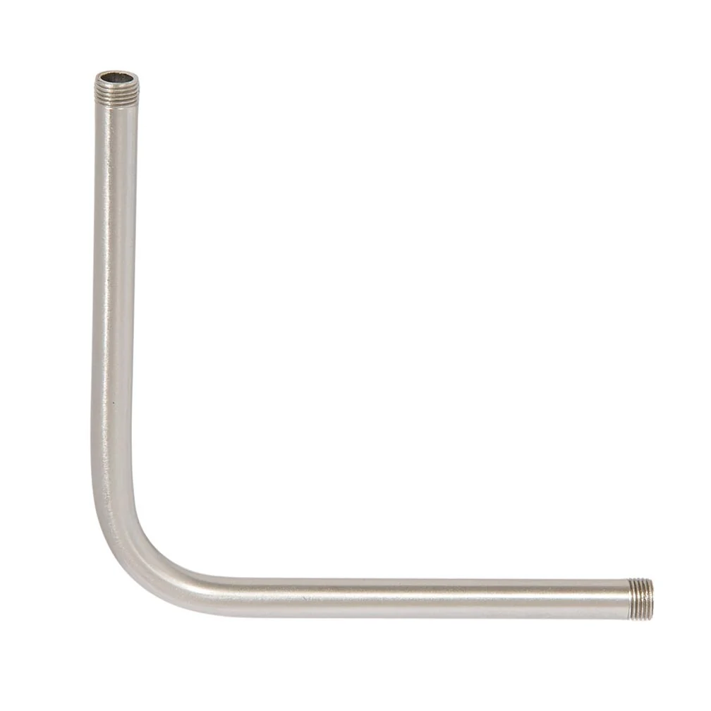 Satin Nickel Finish Steel Bent 90 Degree Lamp Arm, 1/8M Threaded Both Ends, Choice of Size (12091SN)