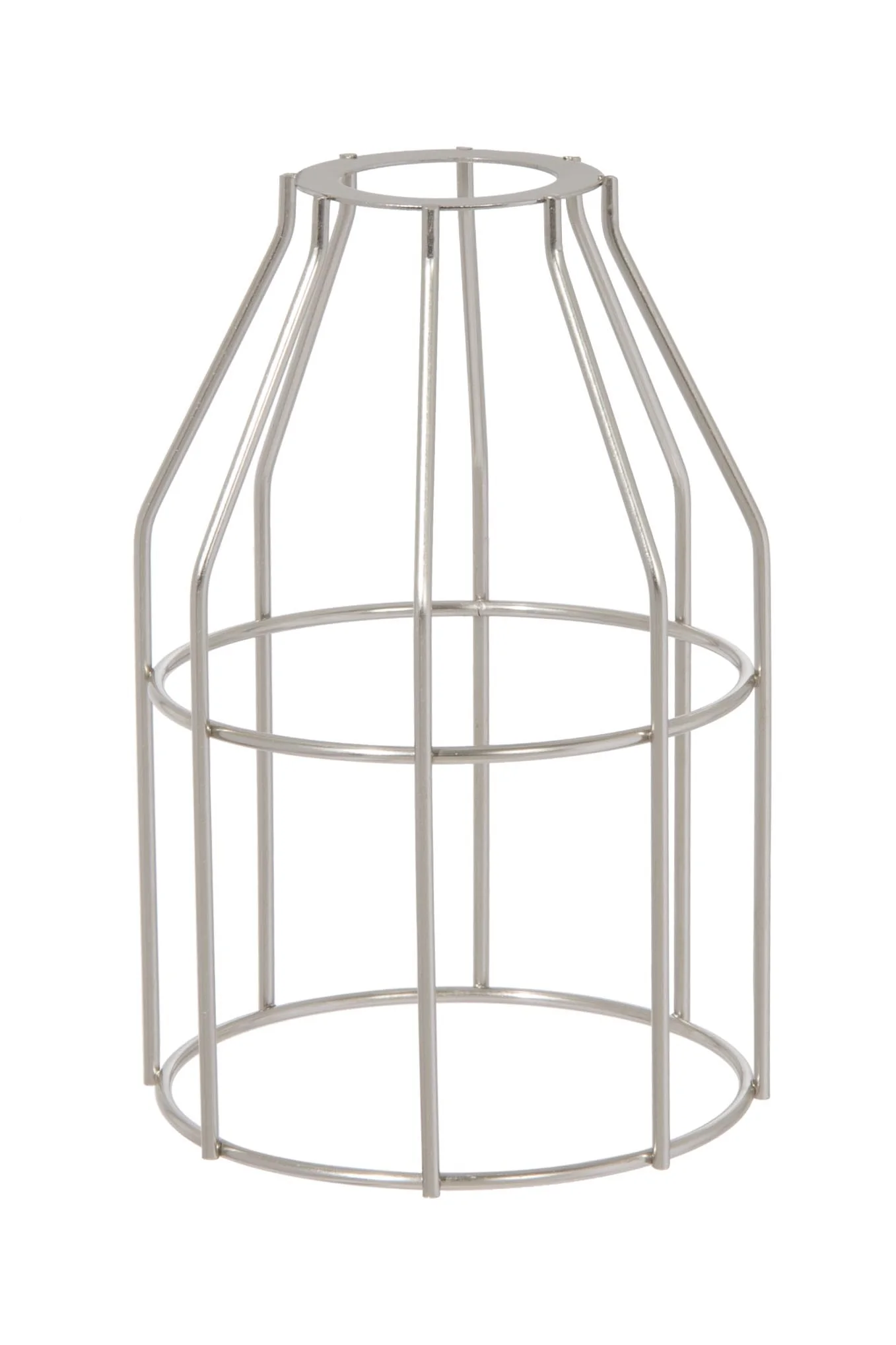 Satin Nickel Finish Steel Wire Bulb Cage, Slip On Washer Type (08376SN)