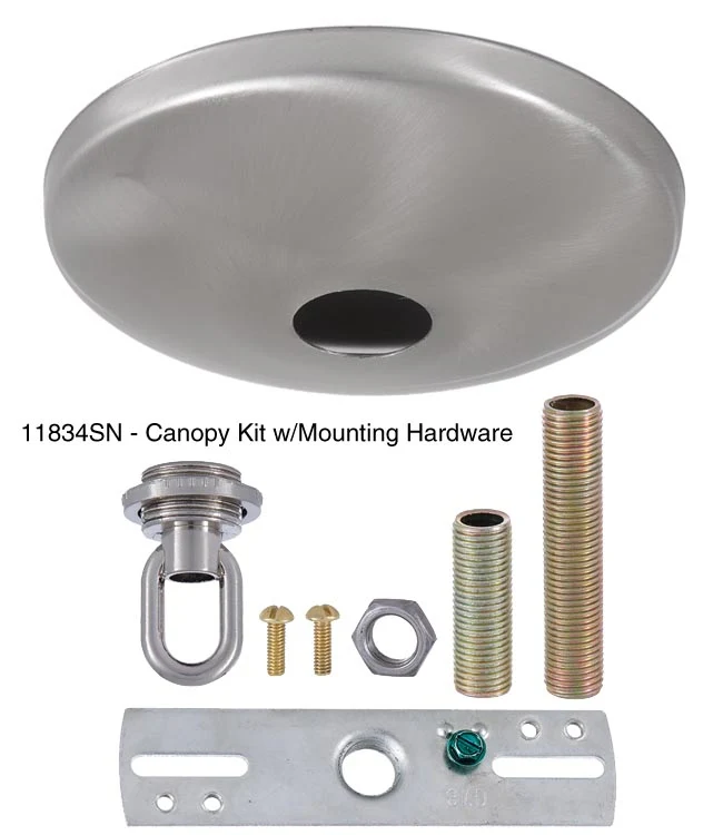 Satin Nickel Finish, Modern Ceiling Canopy & Canopy Kit (11787SN) - Image 3