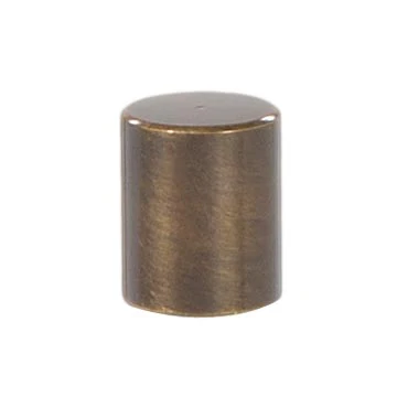 5/8" Tall x 1/2" Diam Short Drum Style Brass Lamp Finial Antique Brass Finish (10369A)