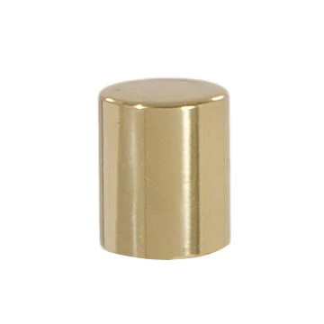 Short, Drum Style Brass Lamp Finial - Polished and Lacq., 5/8" ht. (10369)