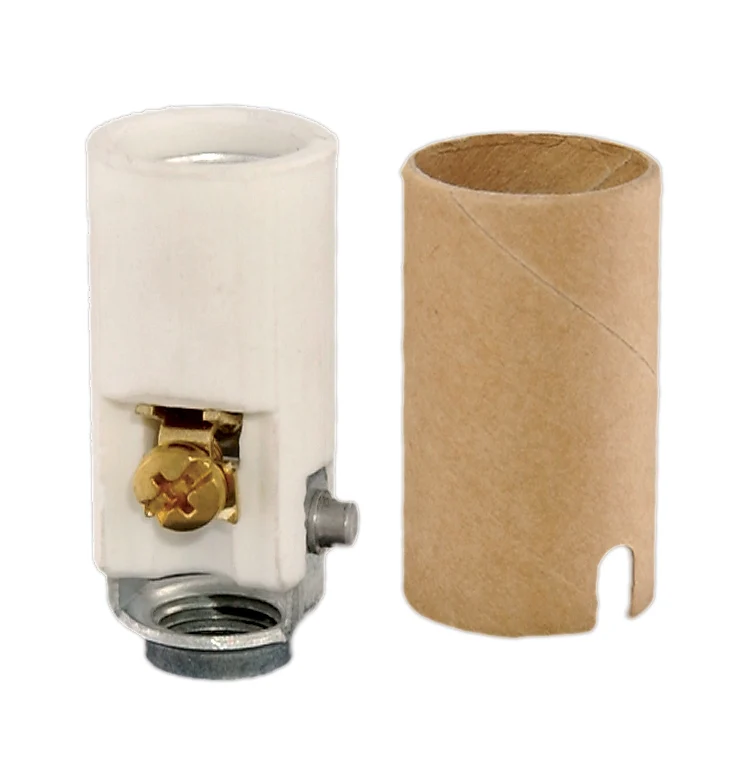 Short Keyless Porcelain Candle Socket, 1 9/16" Height (48316)