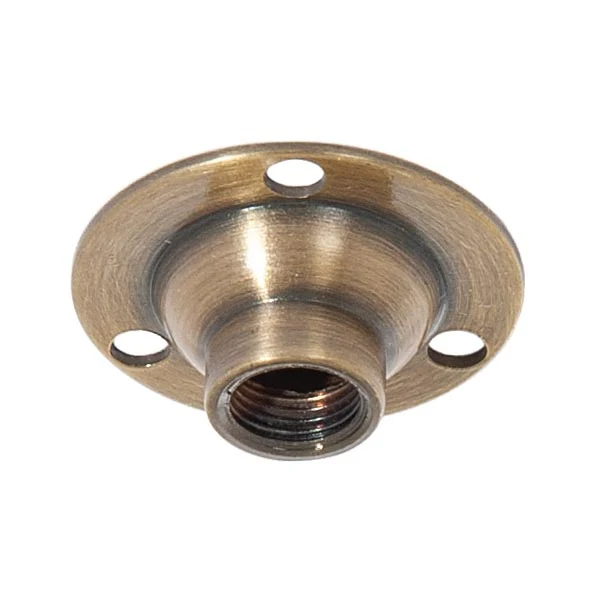 Small Antique Brass Flange, 1-1/4" Diameter, 1/8 F Tap (21230A)