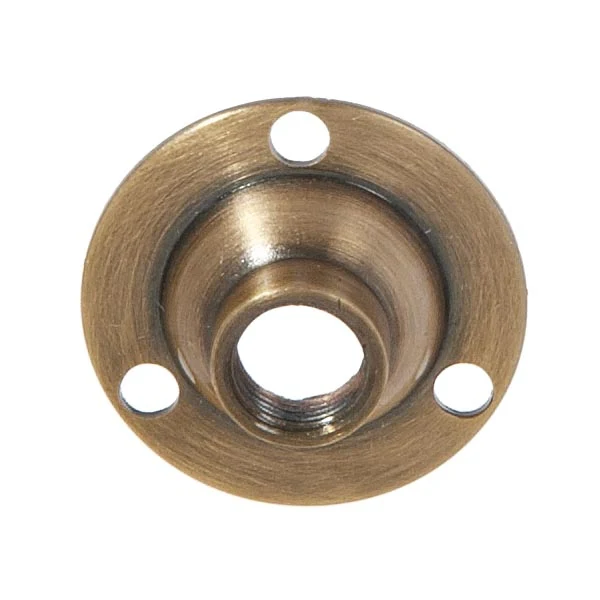 Small Antique Brass Flange, 1-1/4" Diameter, 1/8 F Tap (21230A) - Image 2