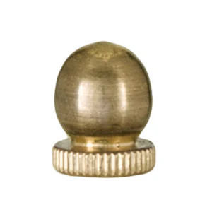 Small, Antique Brass Knob Finial, 1/4-27F (10958A)