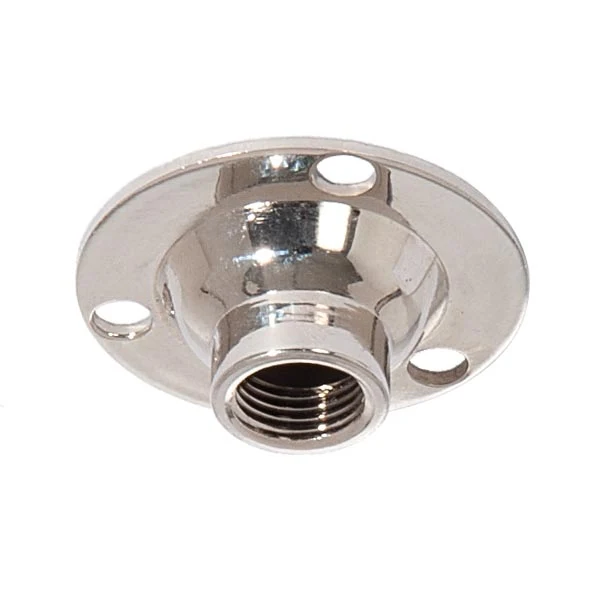 Small Brass Flange, 1-1/4" diameter, 1/8 F Tap, Polished Nickel Finish (21230N)