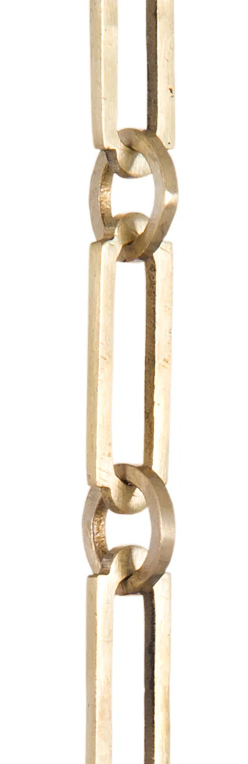 Small Early 20th Century Style Solid Brass Rectangle and Circle Chain (13118)
