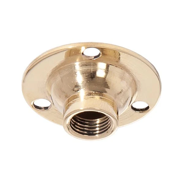 Small Polished and Lacquered Brass Flange, 1-1/4" Diameter, 1/8 F Tap (21230)