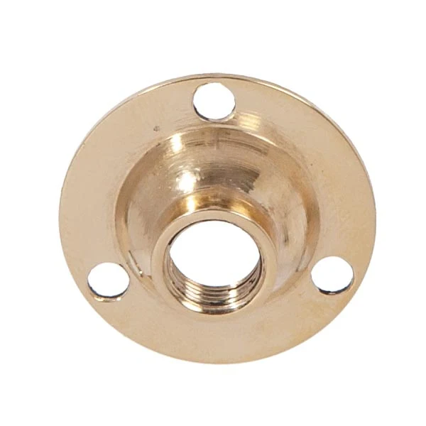Small Polished and Lacquered Brass Flange, 1-1/4" Diameter, 1/8 F Tap (21230) - Image 2