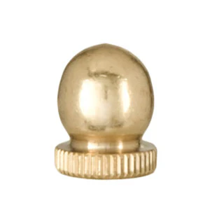 Small Turned Brass Knob, 1/4-27F (10958)