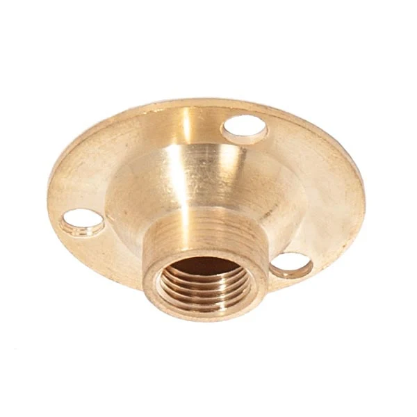 Small Unfinished Brass Flange, 1-1/4" Diameter, 1/8 F Tap (21230U)