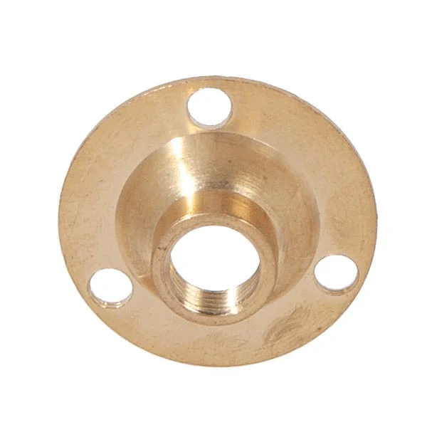 Small Unfinished Brass Flange, 1-1/4" Diameter, 1/8 F Tap (21230U) - Image 2