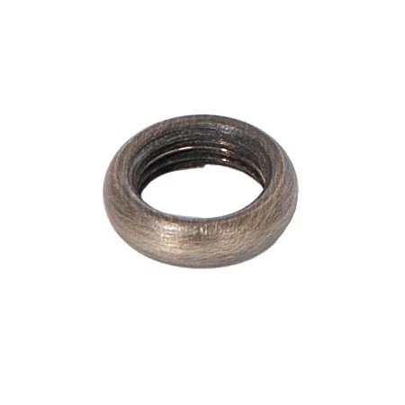 Smooth Beaded Round Locknut, 9/16" Outside Diameter, 4.12mm Thick, 1/8F, Antique Brass (20721A)
