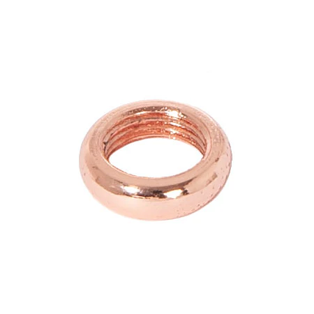 Smooth Beaded Round Locknut, 9/16" Outside Diameter, 4.12mm Thick, 1/8F, Polished Copper (20721C)