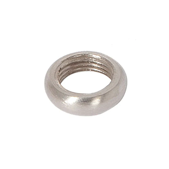 Smooth Beaded Round Locknut, 9/16" Outside Diameter, 4.12mm Thick, 1/8F, Satin Nickel (20721SN)