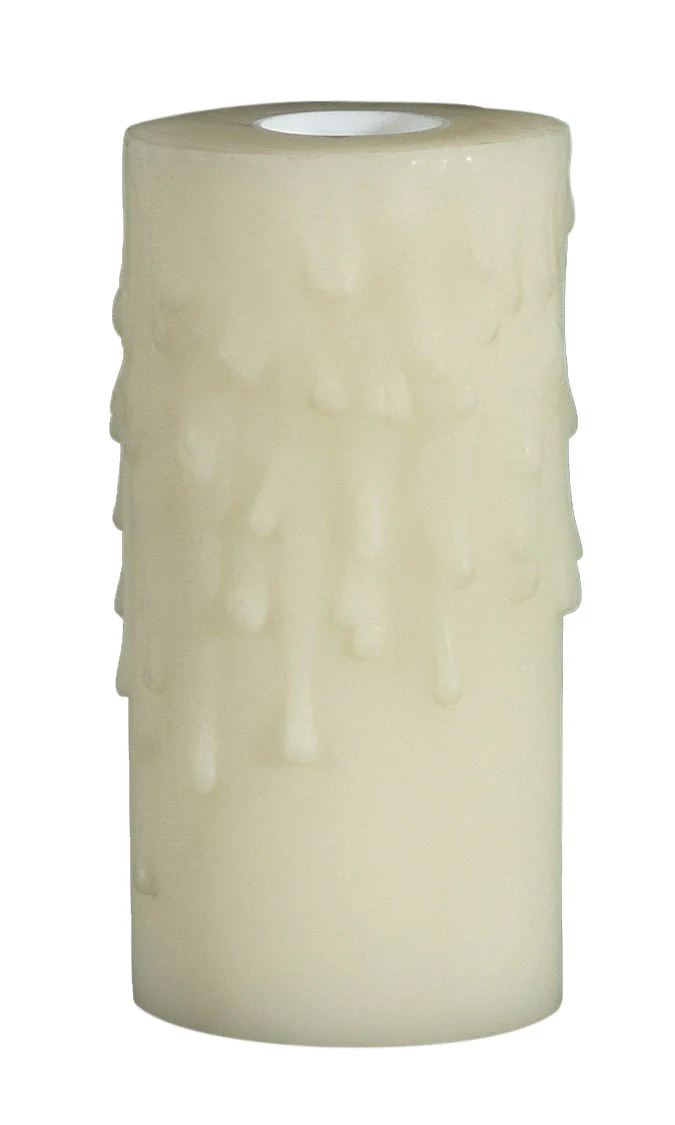 Ivory Special Super Wide PolyBeesWax Candle Cover, Choice of 4" or 6" Tall, CANDELABRA Size (7/8" I.D.) (19830i)