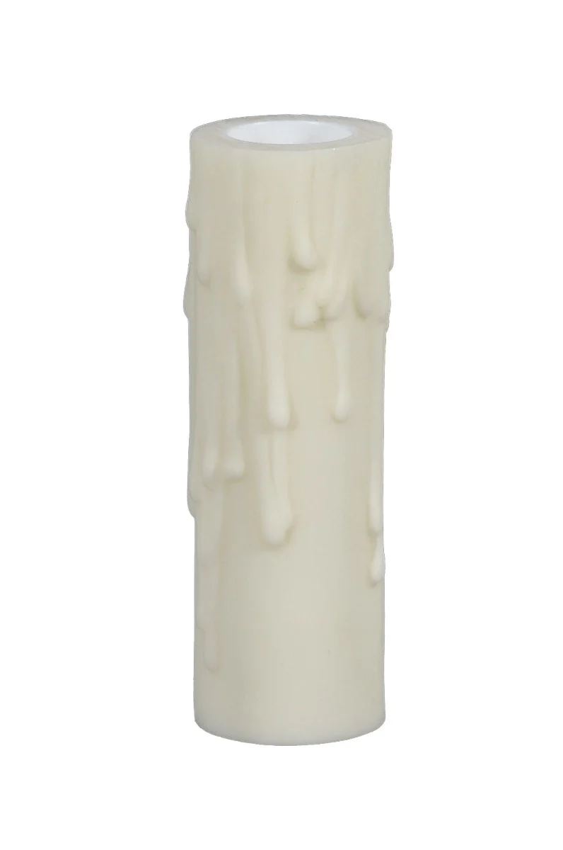 4" or 6" Tall Extra Wide Off White Polybeeswax Candle Cover, CANDELABRA Size (19820W)