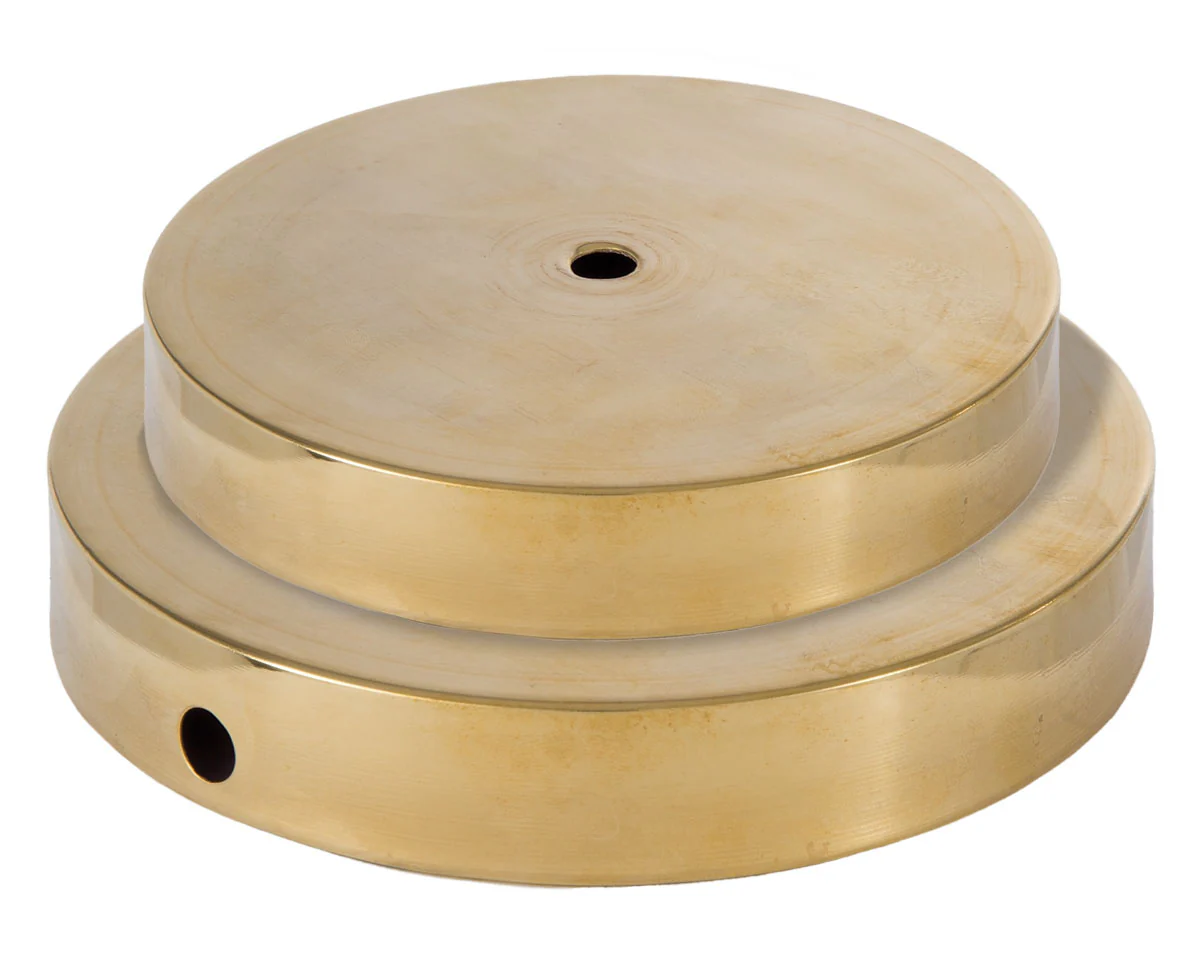 Spun Brass Lamp Base no Wire Hole, Choice of 4 or 5" Dia. and FINISH (10050A) - Image 2