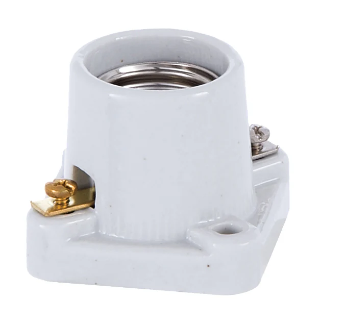 Square Base Porcelain Pony Cleat Medium Base Socket (47717)