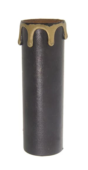 4" MEDIUM Size Candle Cover, Black with Gold Drips (19923)