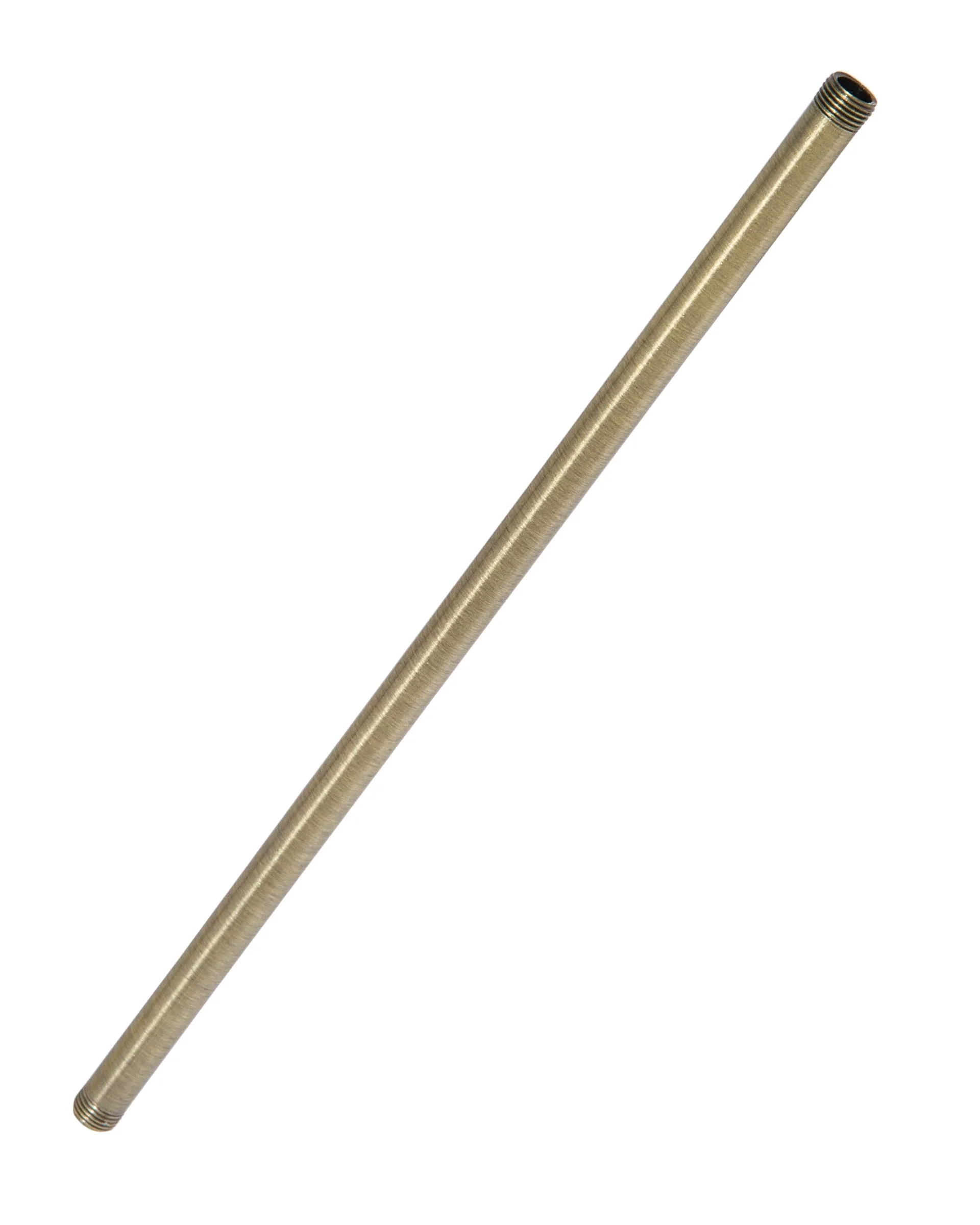 Steel Fixture Stem Lamp Pipe, Both Ends Threaded 1/8 IP, Antique Brass Finish - Choice of Length (22249A) - Image 2