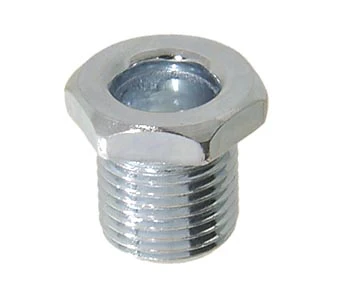 Steel Hex Nipple, 1/2" head size, 1/8IP thread (3/8" diameter) (22344N)