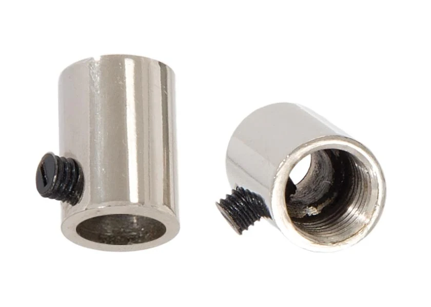 Steel Polished Nickel Finish Strain Relief Bushing with Nylon Set Screw, 1/4F Tap (26943N) - Image 2