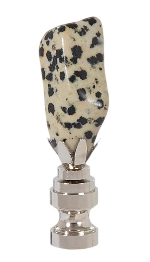 Stone Lamp Finial Dalmatian Jasper 2-1/2" Tall 1/4-27F Tap (11416N)