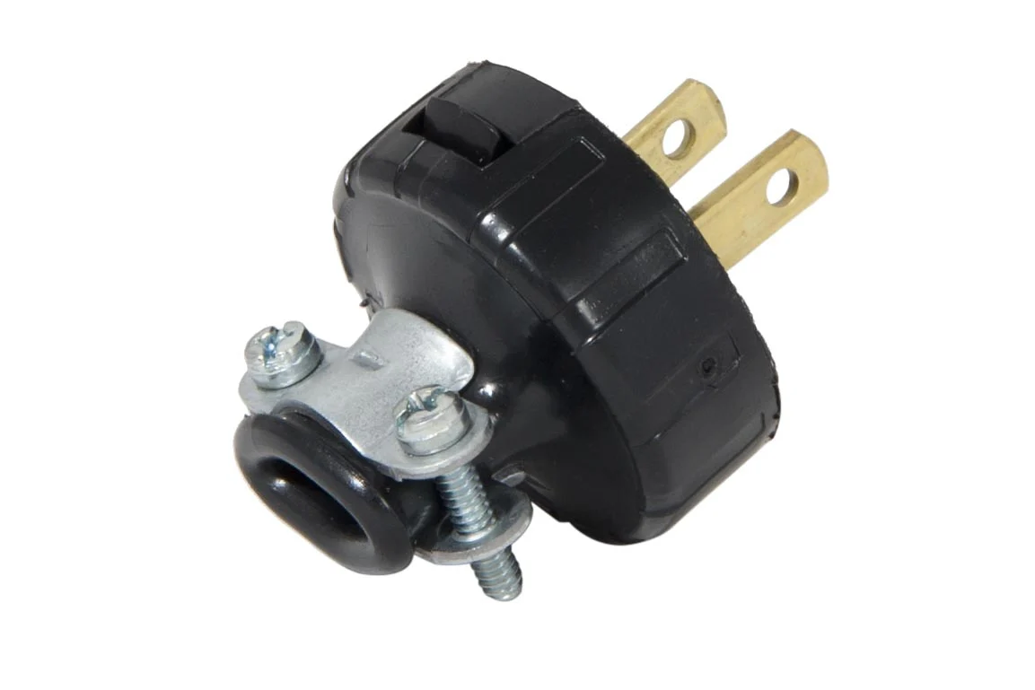 Straight Blade 2-Wire Plug, Black, Residential Grade (48566)